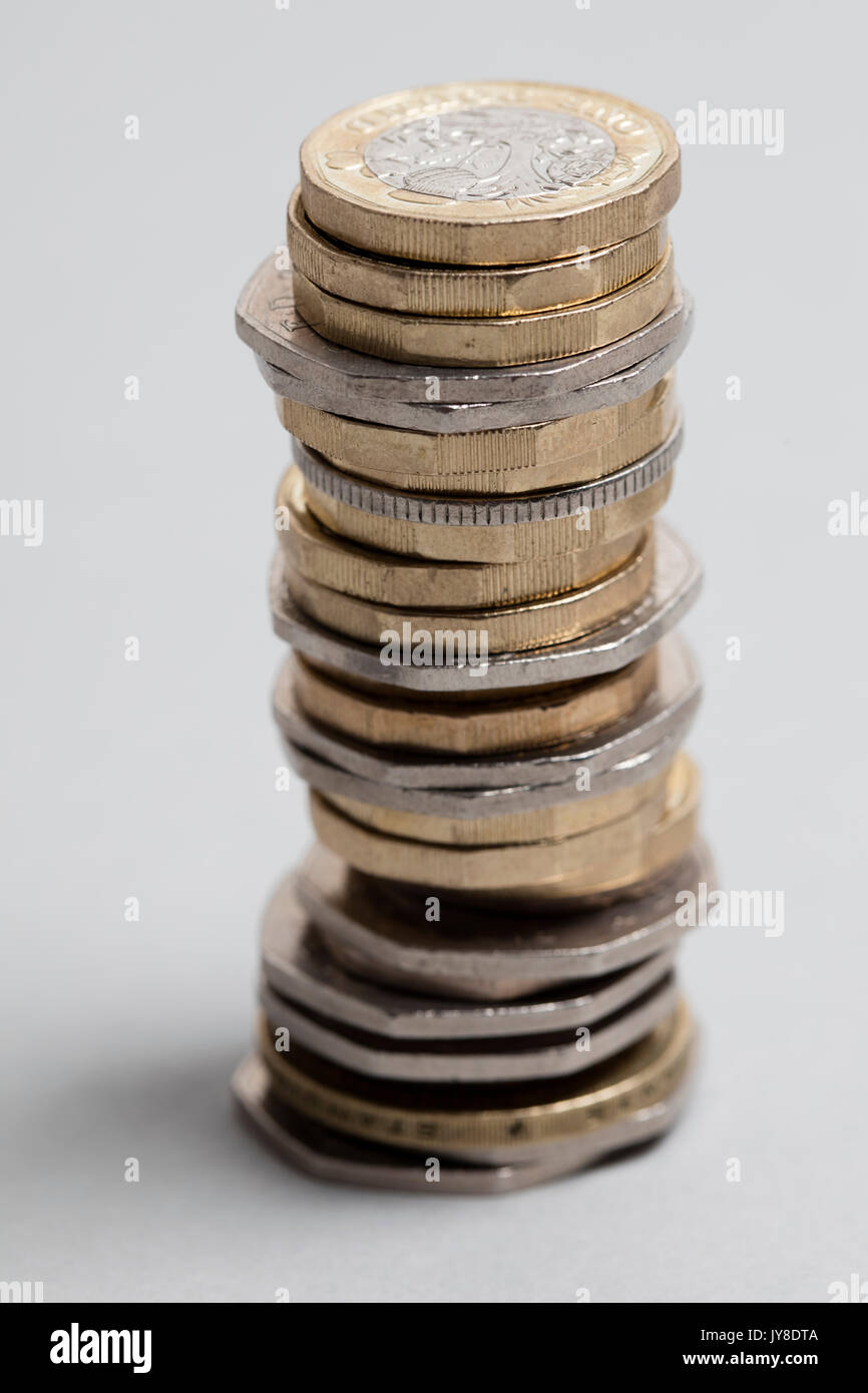 Raccolta della sterlina inglese coin Foto Stock