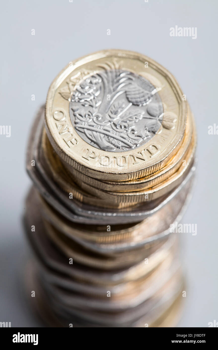 Raccolta della sterlina inglese coin Foto Stock