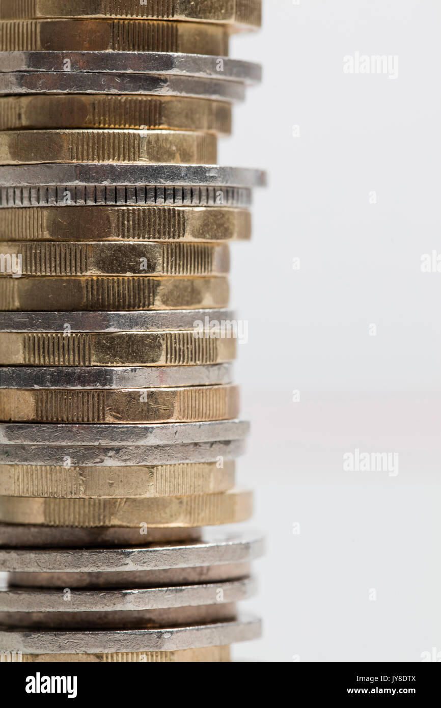 Raccolta della sterlina inglese coin Foto Stock