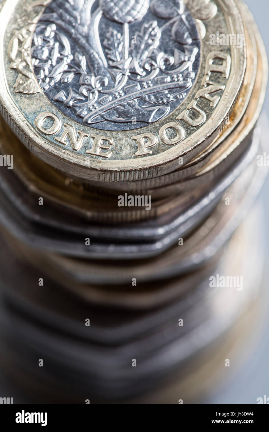 Raccolta della sterlina inglese coin Foto Stock