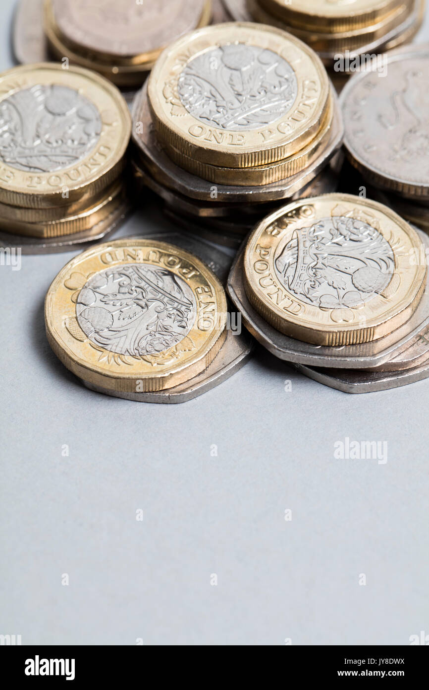 Raccolta della sterlina inglese coin Foto Stock