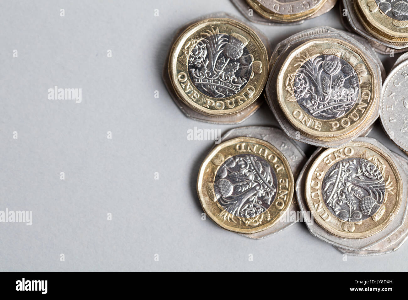 Raccolta della sterlina inglese coin Foto Stock