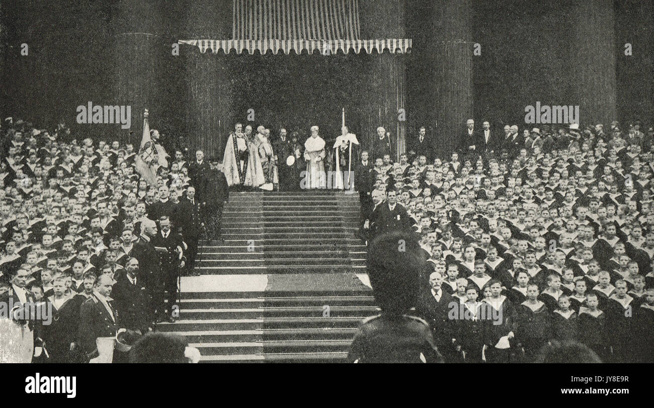 Open air di pace servizio di ringraziamento presso la cattedrale di St Paul, 6 Luglio 1919 Foto Stock