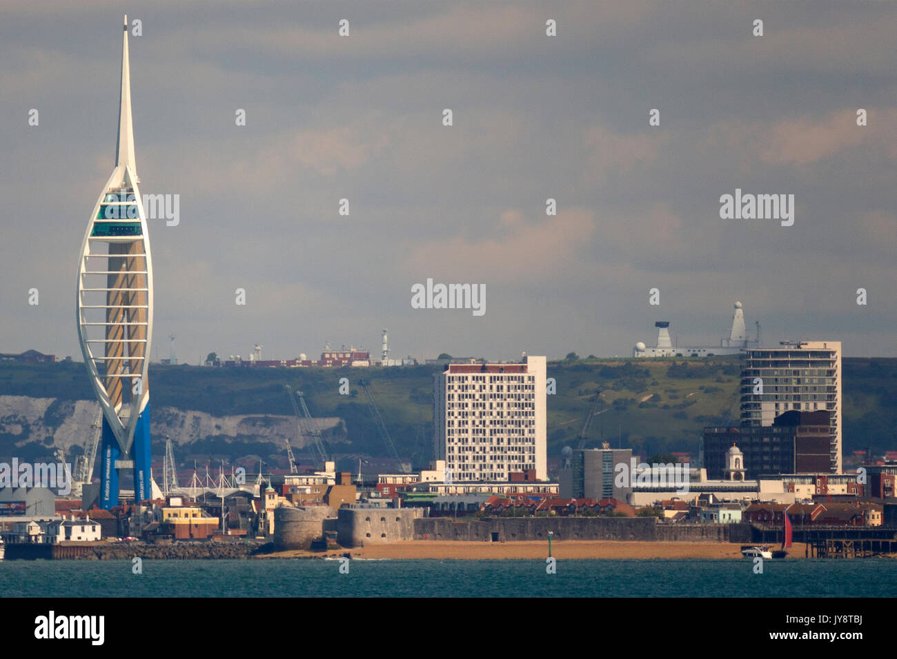 Vista da Ryde, Isle of Wight, Il Solent, Portsmouth, Hampshire, Inghilterra, Regno Unito, Foto Stock