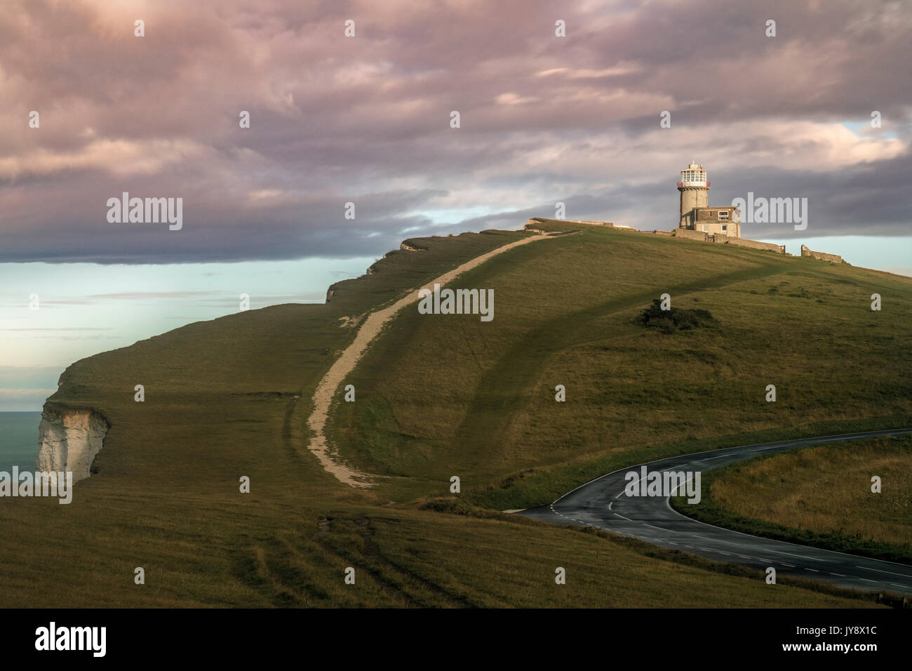 Belle Tout faro, Sette sorelle, South Downs, East Sussex, England, Regno Unito Foto Stock