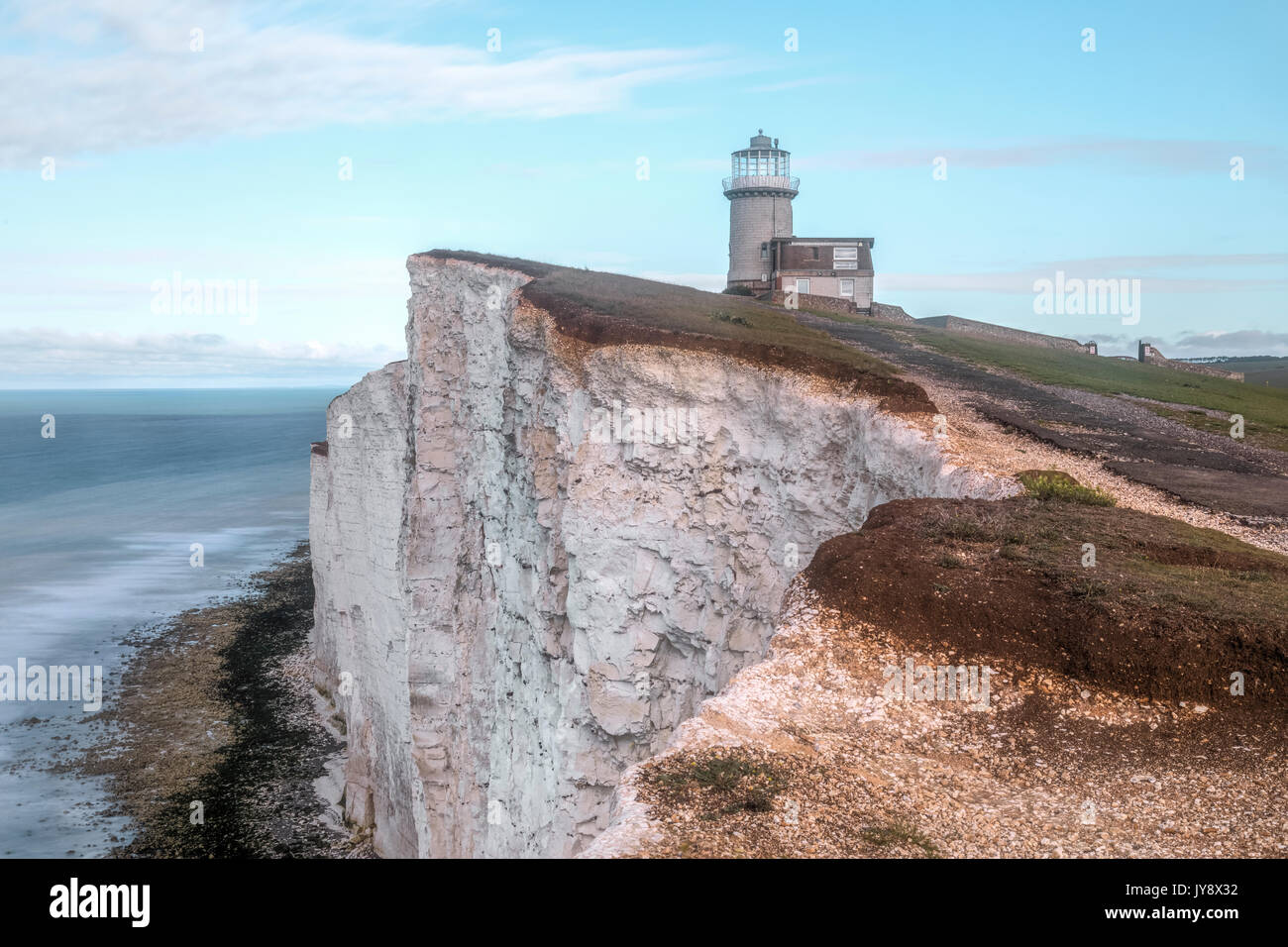 Belle Tout faro, Sette sorelle, South Downs, East Sussex, England, Regno Unito Foto Stock