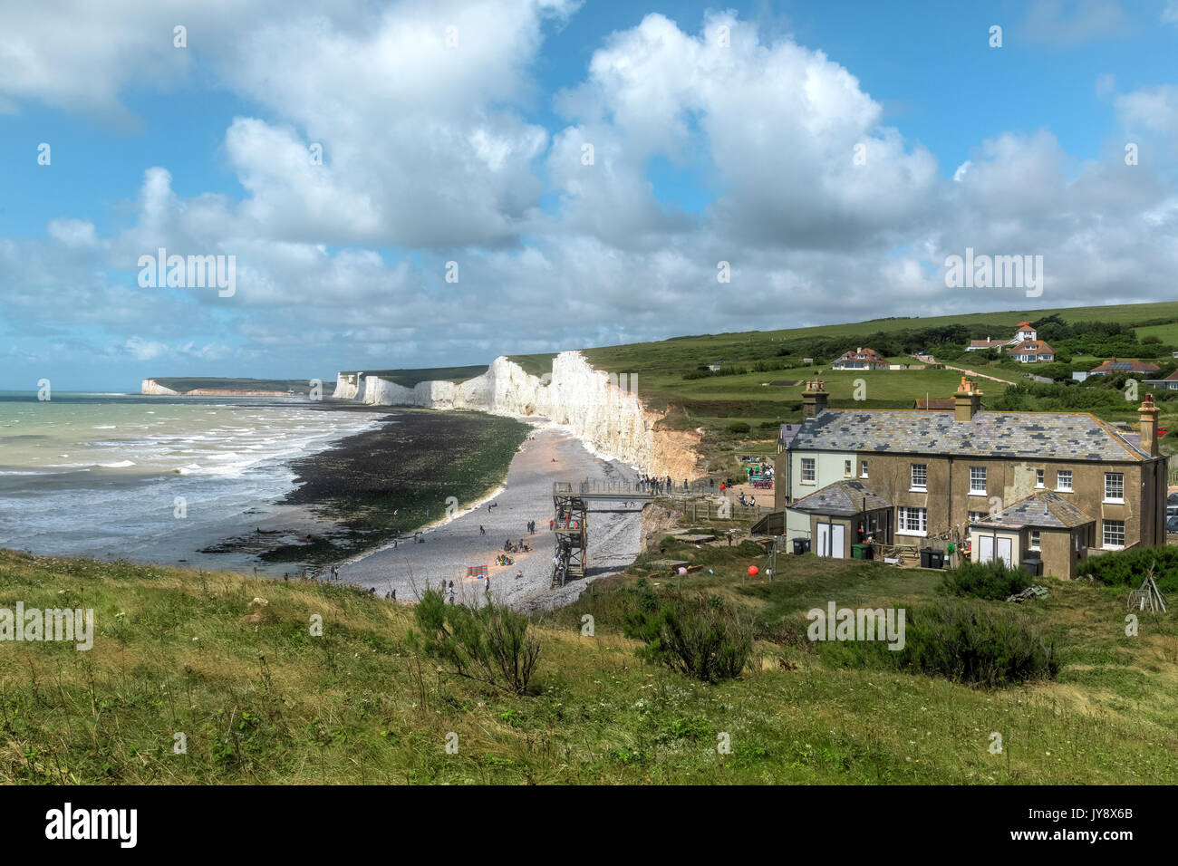 Birling Gap, Sette sorelle, South Downs, East Sussex, England, Regno Unito Foto Stock
