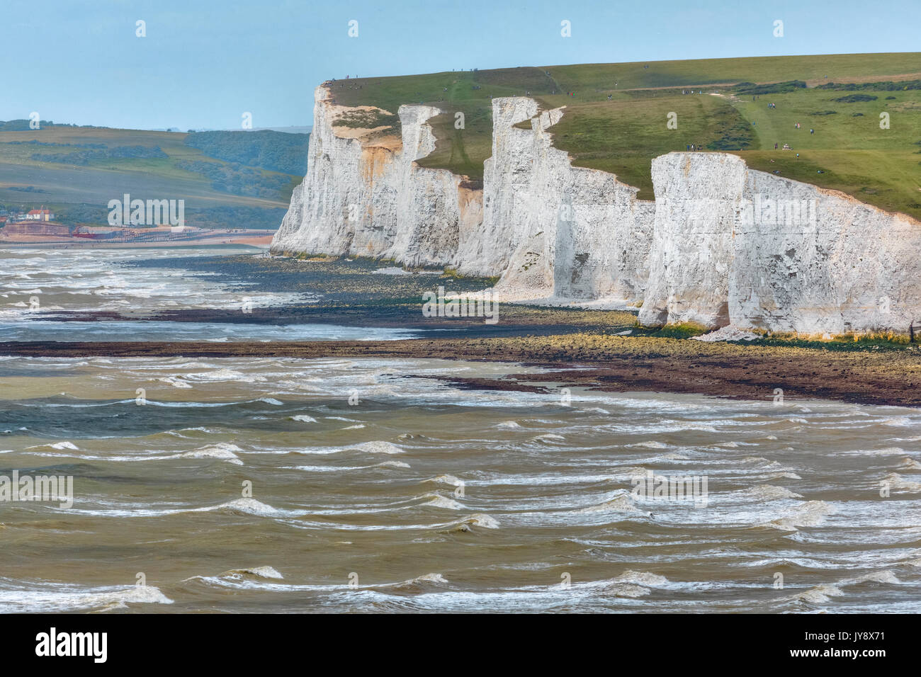 Sette sorelle, South Downs, East Sussex, England, Regno Unito Foto Stock