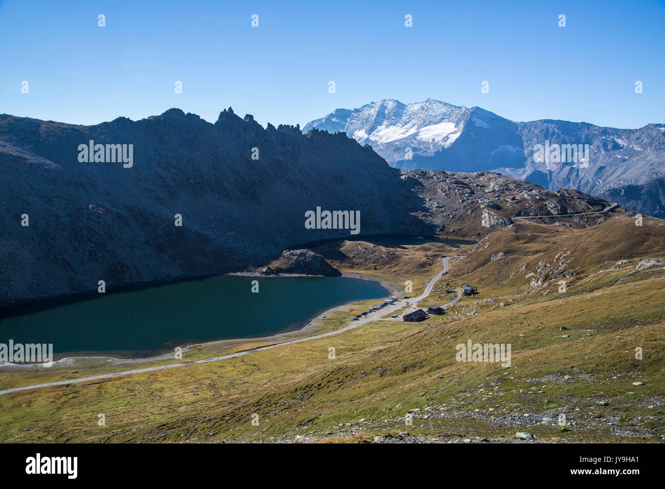 Rifugio lungo il sentiero. Colle del Nivolet. Il parco nazionale del Gran Paradiso. Alpi Graie Foto Stock