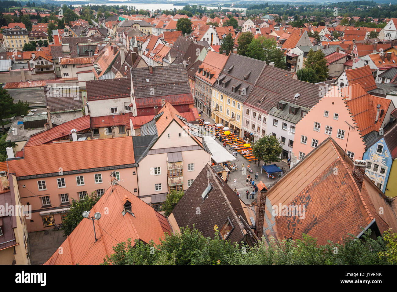 Vista dall'alto di Fussen Baviera Germania del sud Europa Foto Stock