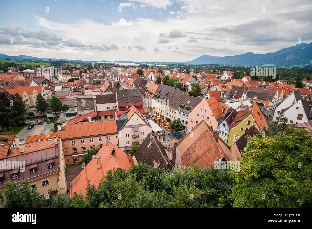 Vista dall'alto di Fussen Baviera Germania del sud Europa Foto Stock
