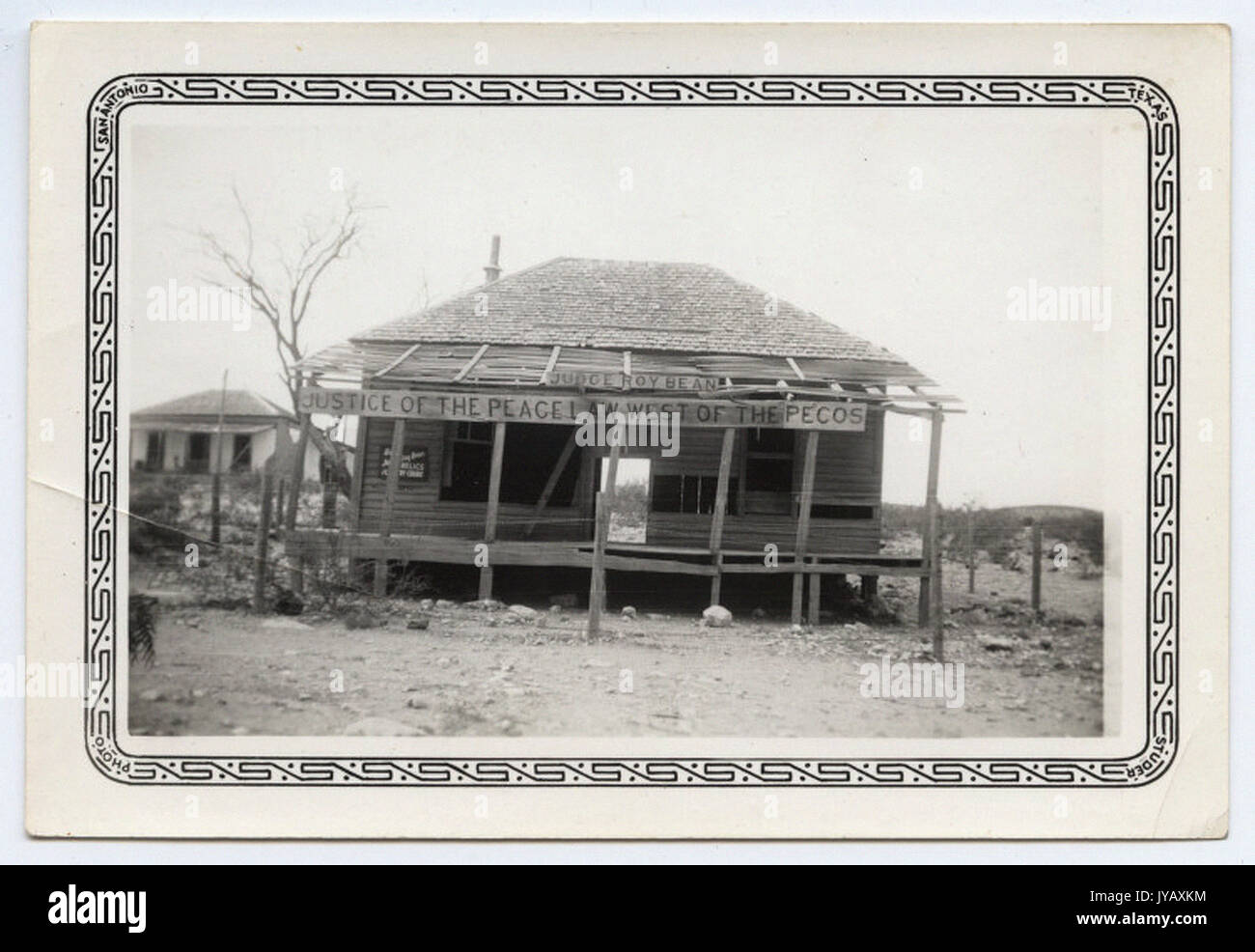 Giudice Roy Bean, Giudice di Pace, legge a ovest del Pecos edificio Foto Stock