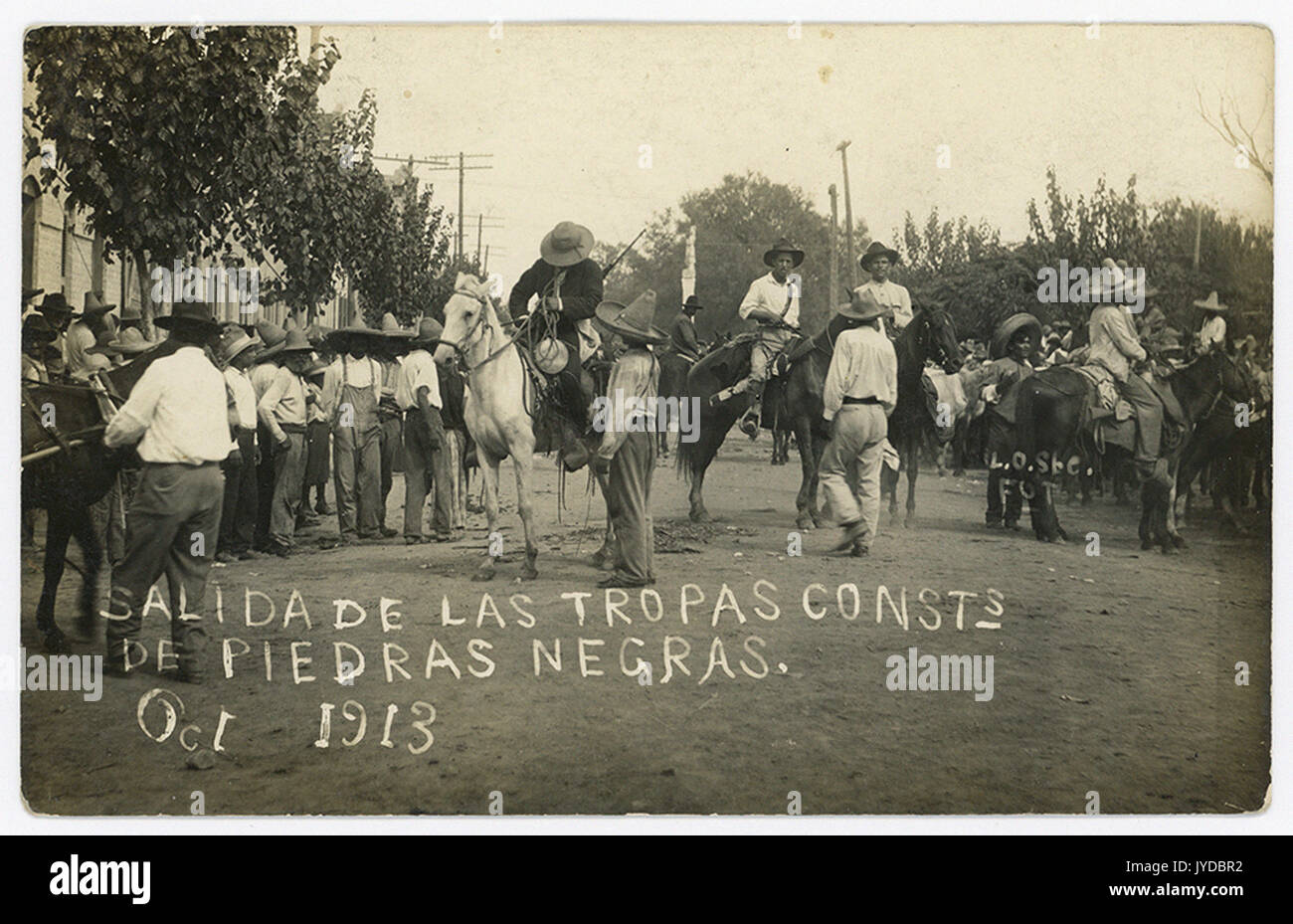 Salida de las Tropas Cost de Piedras Negras. Ott 1913. Foto Stock
