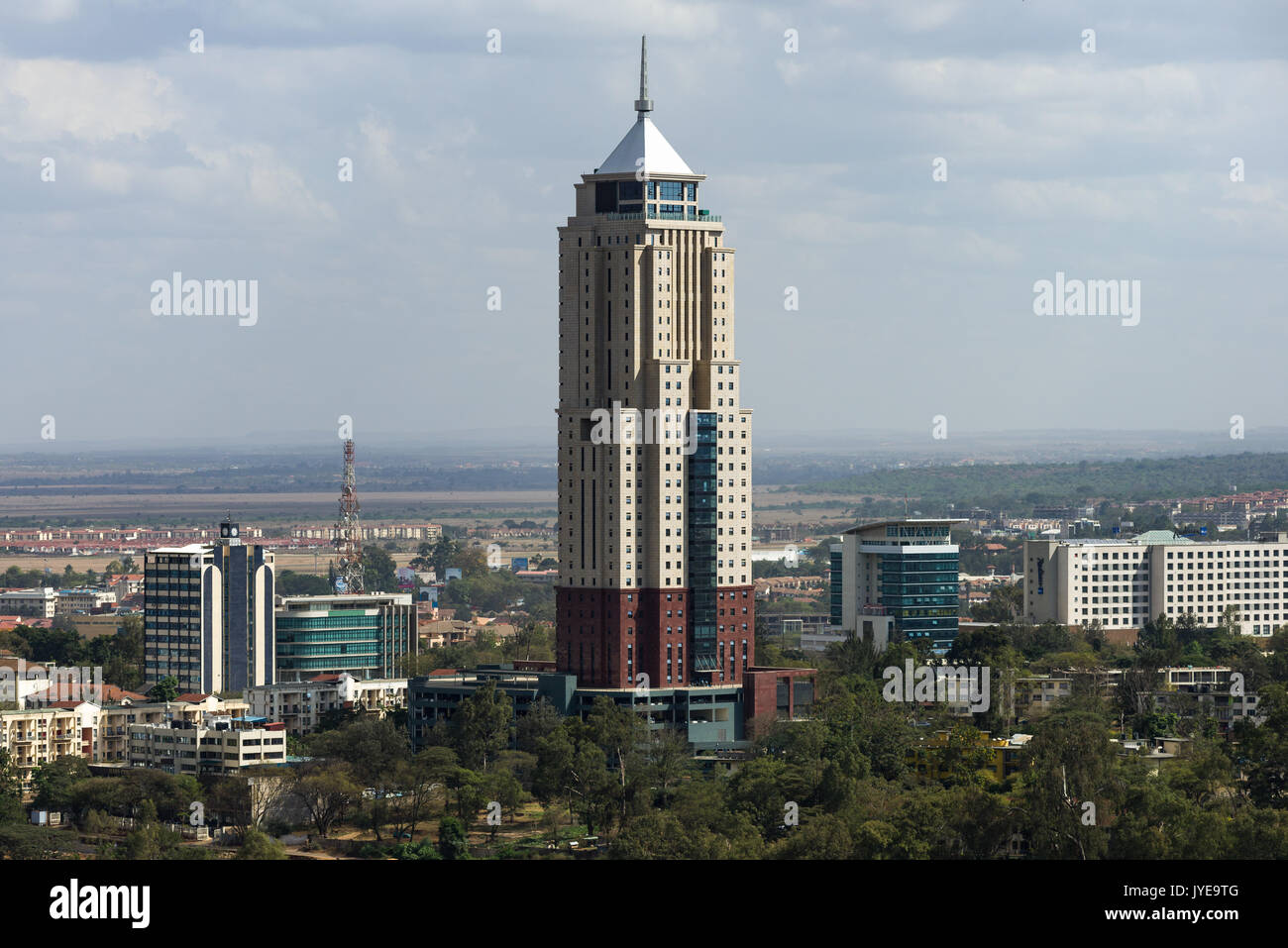 UAP Vecchia Torre reciproco, Nairobi, Kenya il più alto edificio dal KICC, Kenya Foto Stock
