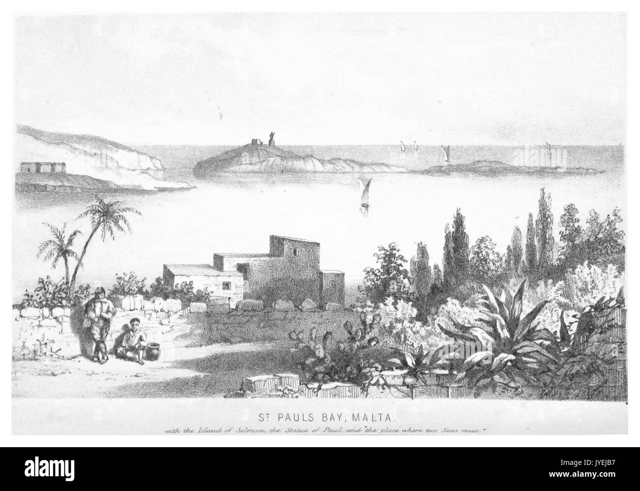 MALTA(1861) Baia di San Paolo Foto Stock