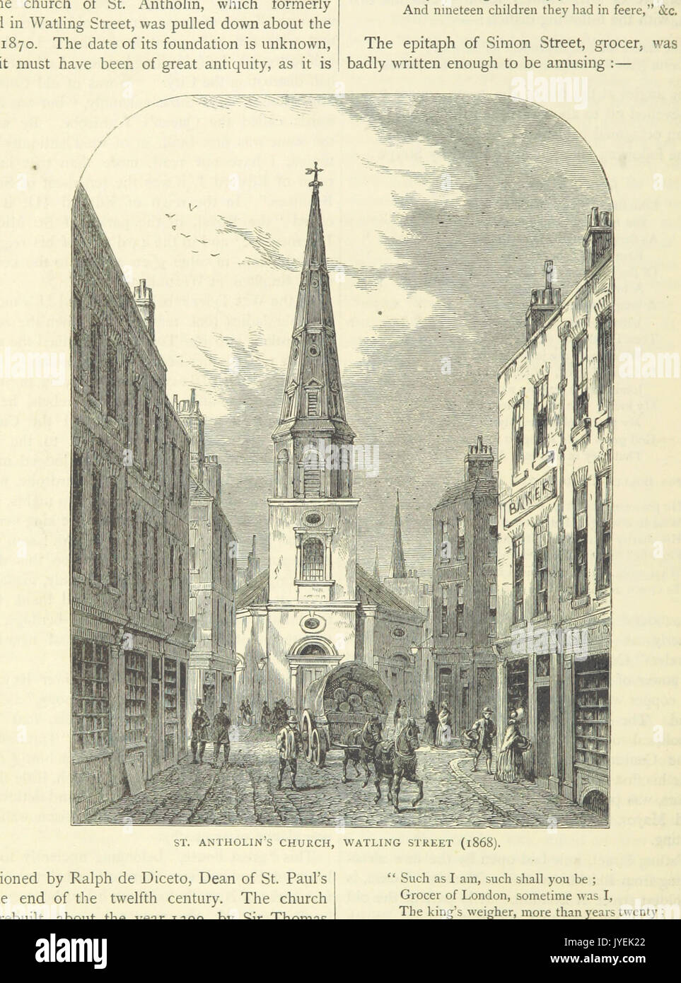 ONL (1887) 1.552 Antholin St è la Chiesa, Watling Street, 1868 Foto Stock