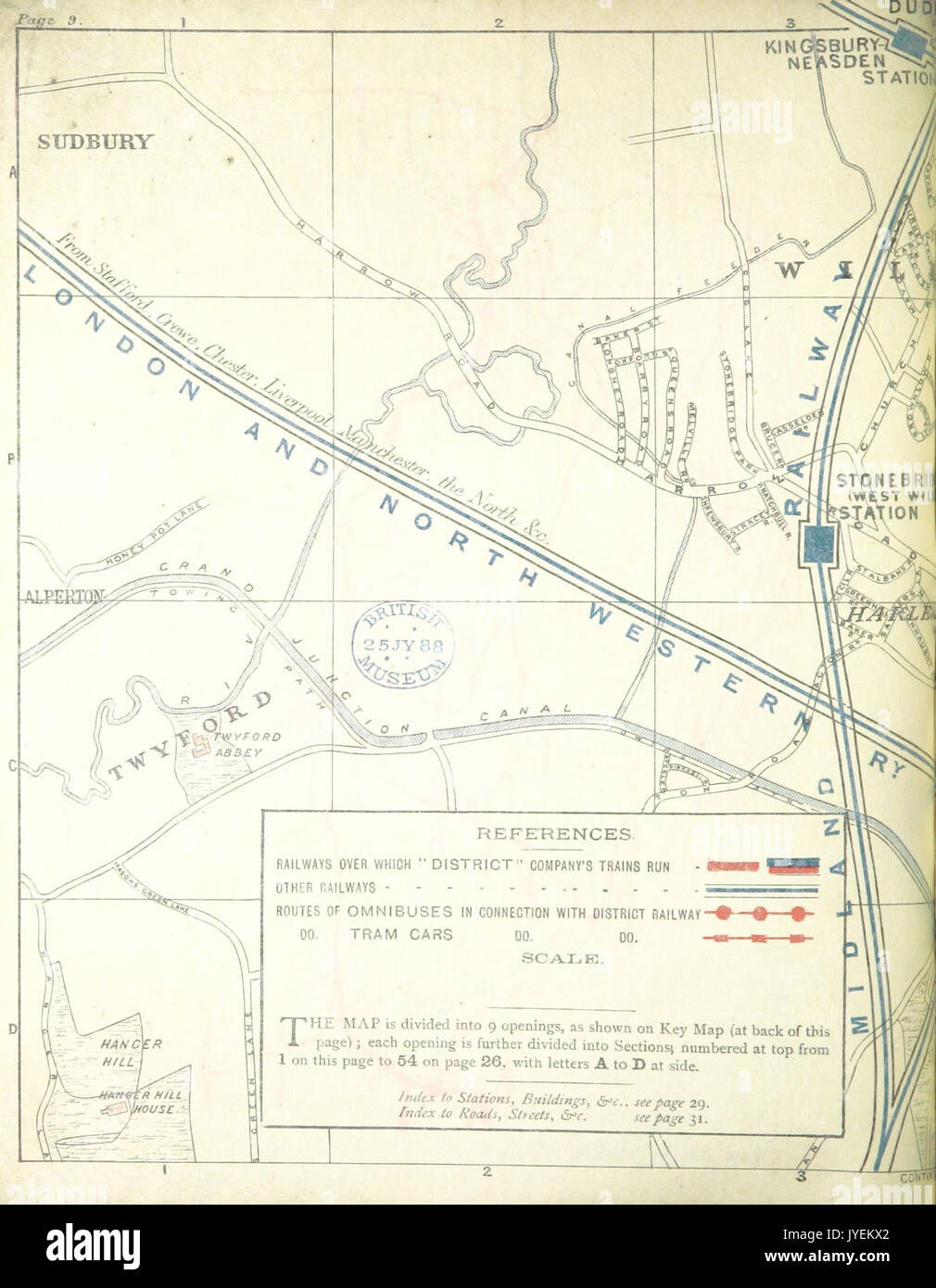 DISTRICT(1888) p009 Mappa di Londra, piastrella A1 Foto Stock