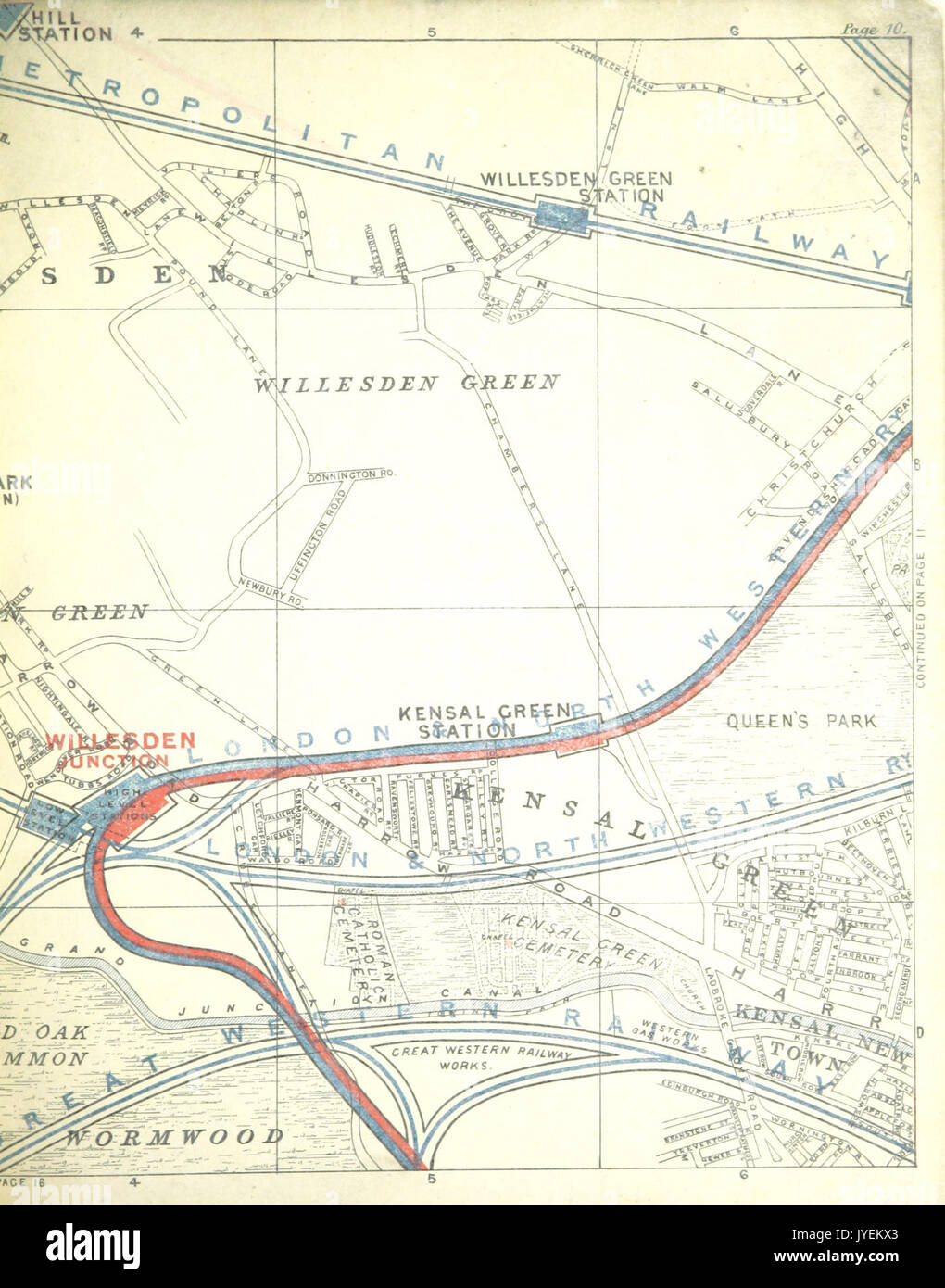 DISTRICT(1888) p010 Mappa di Londra, piastrella A2 Foto Stock