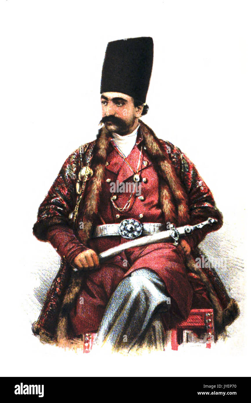 Naser al Din Shah Qajar 1860 Foto Stock