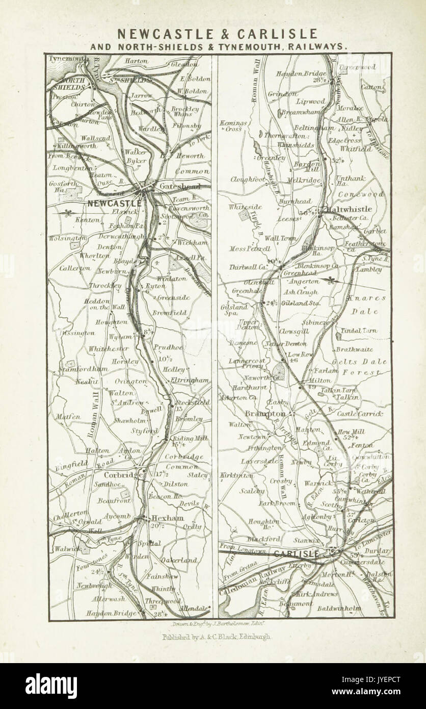 EW(1884) p.406 Newcastle e Carlisle e North Shields e ferrovie di Tynemouth un C nero (pub) Foto Stock