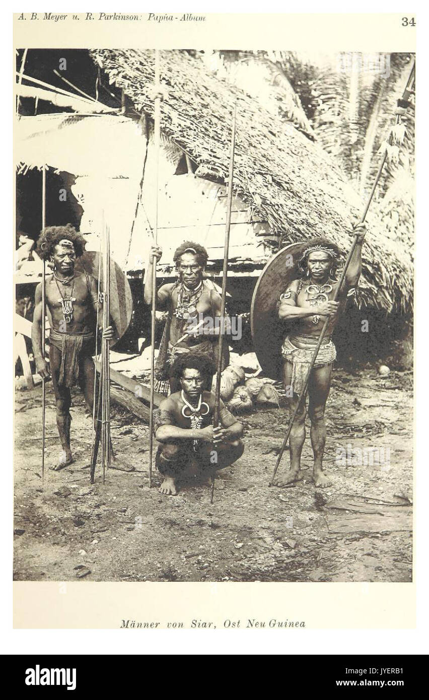 PAPUA Typen, Tafel 34 Foto Stock