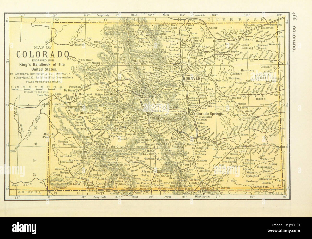 Siamo mappe(1891) p468 MAPPA DI COLORADO Foto Stock