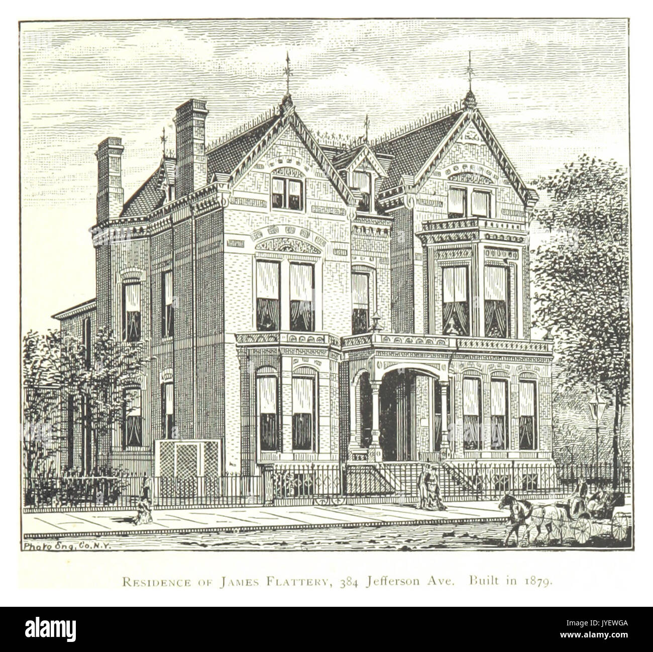 Imprenditore(1884) Detroit, p433 RESIDENZA DI JAMES LUSINGHE 384 JEFFERSON AVE. Costruito nel 1879 Foto Stock