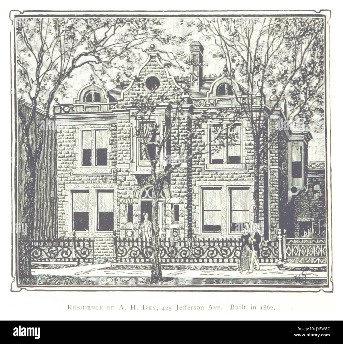 Imprenditore(1884) Detroit, p434 RESIDENCE DI A. H. DEY, 425 JEFFERSON AVE. Costruito nel 1862 Foto Stock