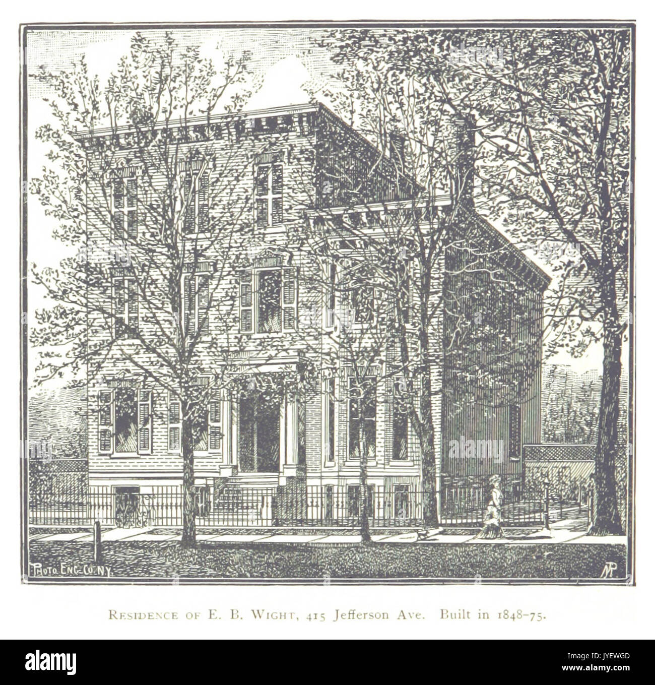 Imprenditore(1884) Detroit, p434 RESIDENCE DI E. B. WIGHT, 415 JEFFERSON AVE. Costruito nel 1848 75 Foto Stock