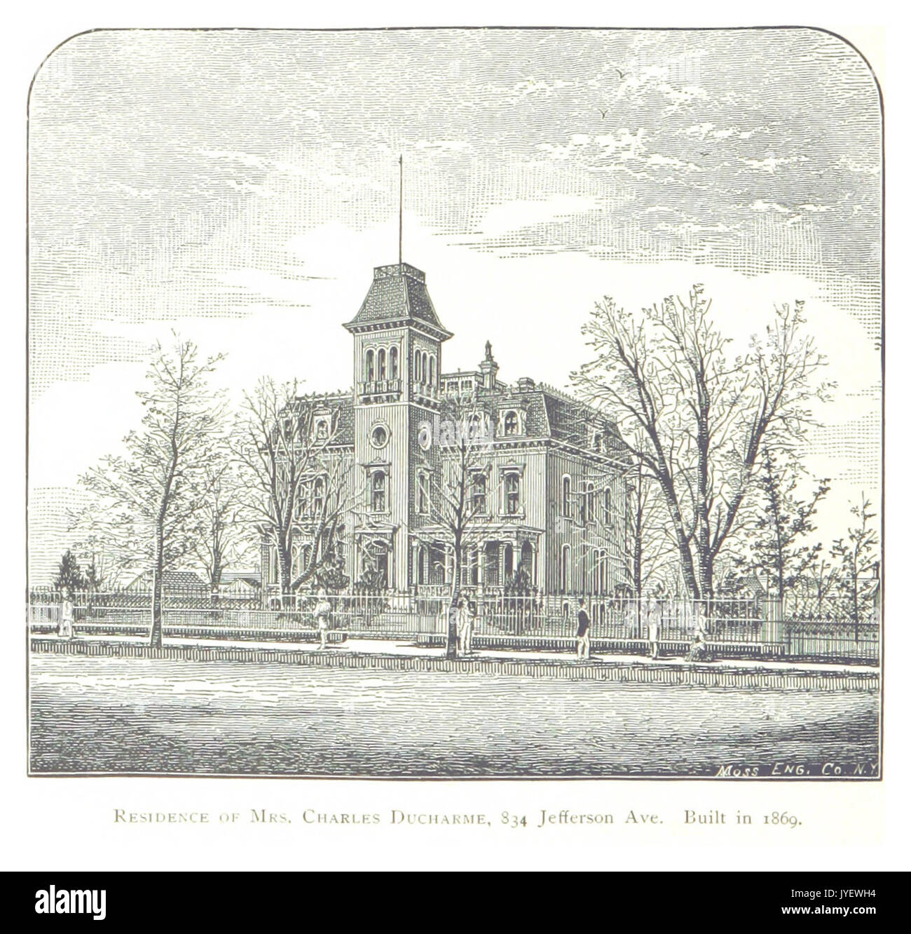 Imprenditore(1884) Detroit, p444 RESIDENCE DI MRS. CHARLES DUCHARME, 834 JEFFERSON AVE. Costruito nel 1869 Foto Stock