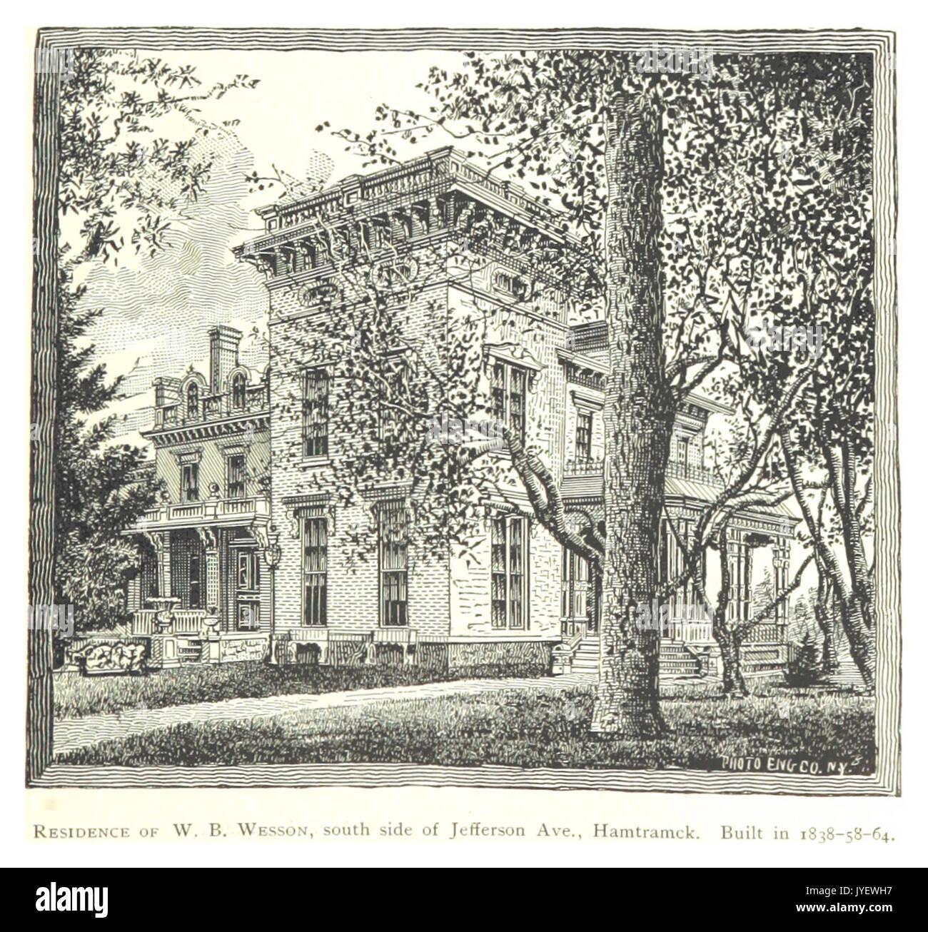 Imprenditore(1884) Detroit, p445 RESIDENCE DI W. B. WESSON, JEFFERSON AVE. HAMTRAMCK. Costruito nel 1838 58 64 Foto Stock