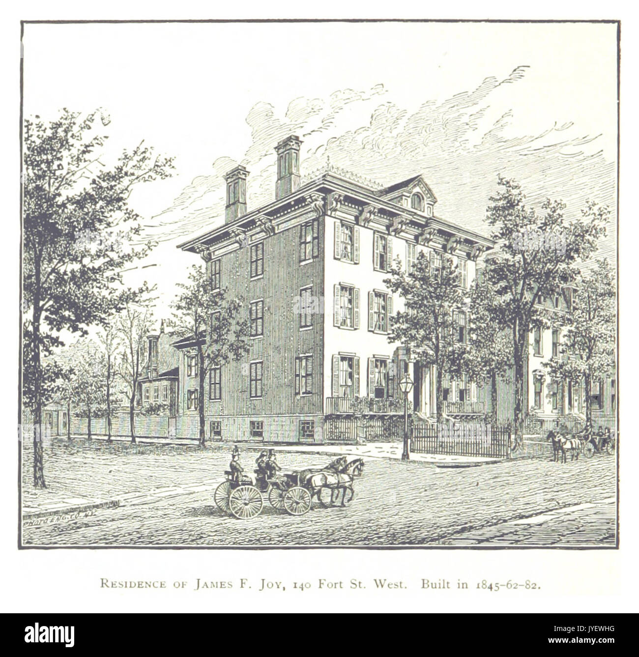 Imprenditore(1884) Detroit, p450 residenza di James F. GIOIA, 140 FORT ST. WEST. Costruito nel 1845 62 82 Foto Stock