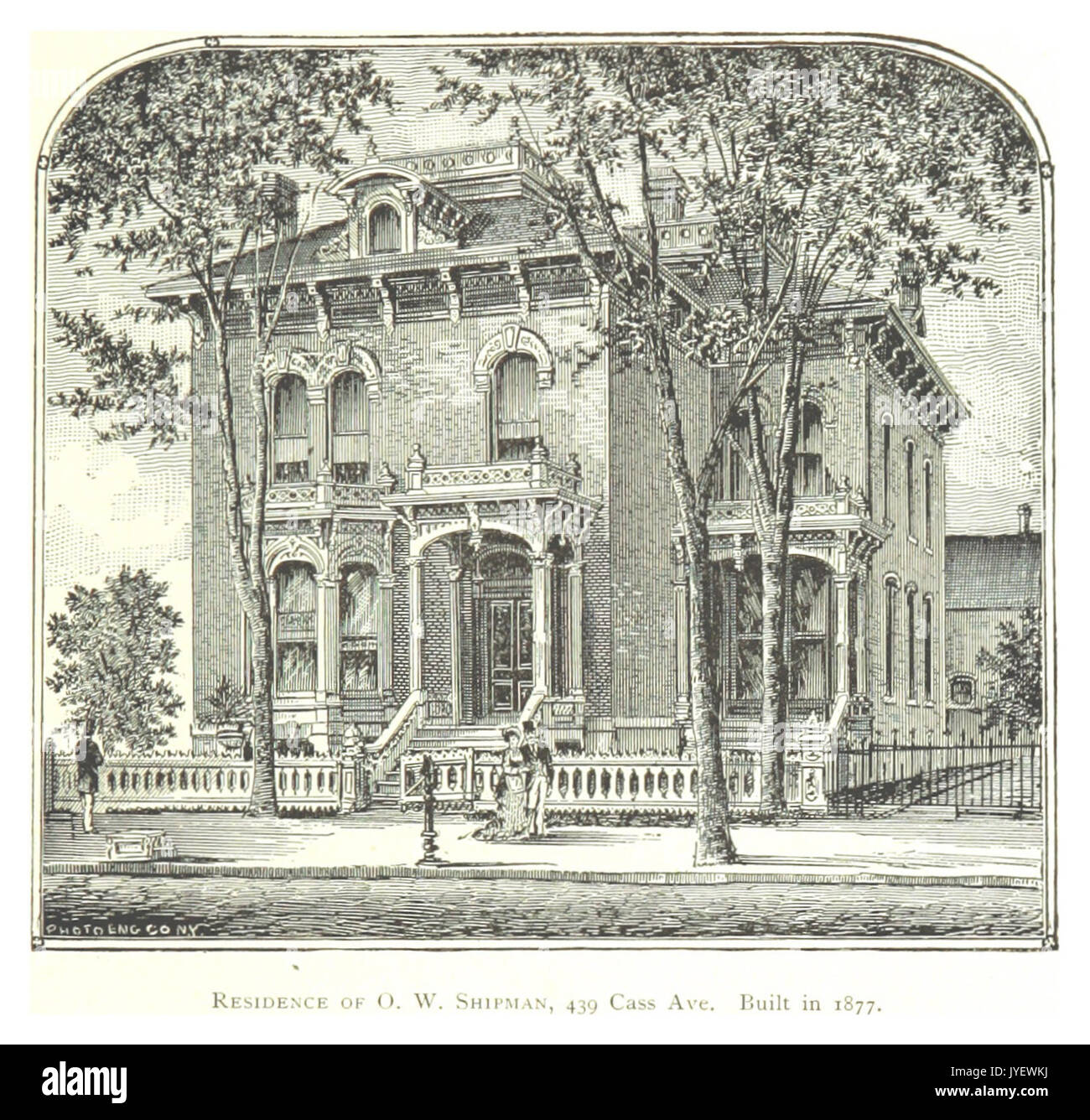 Imprenditore(1884) Detroit, p475 RESIDENCE DI O.W. SHIPMAN 439 CASS AVE. Costruito nel 1877 Foto Stock