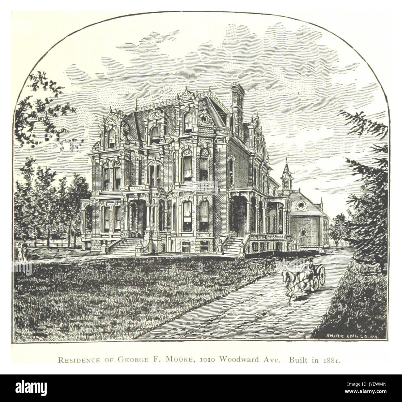 Imprenditore(1884) Detroit, p489 RESIDENCE di George F. MOORE, 1010 WOODWARD AVE. Costruito nel 1881 Foto Stock