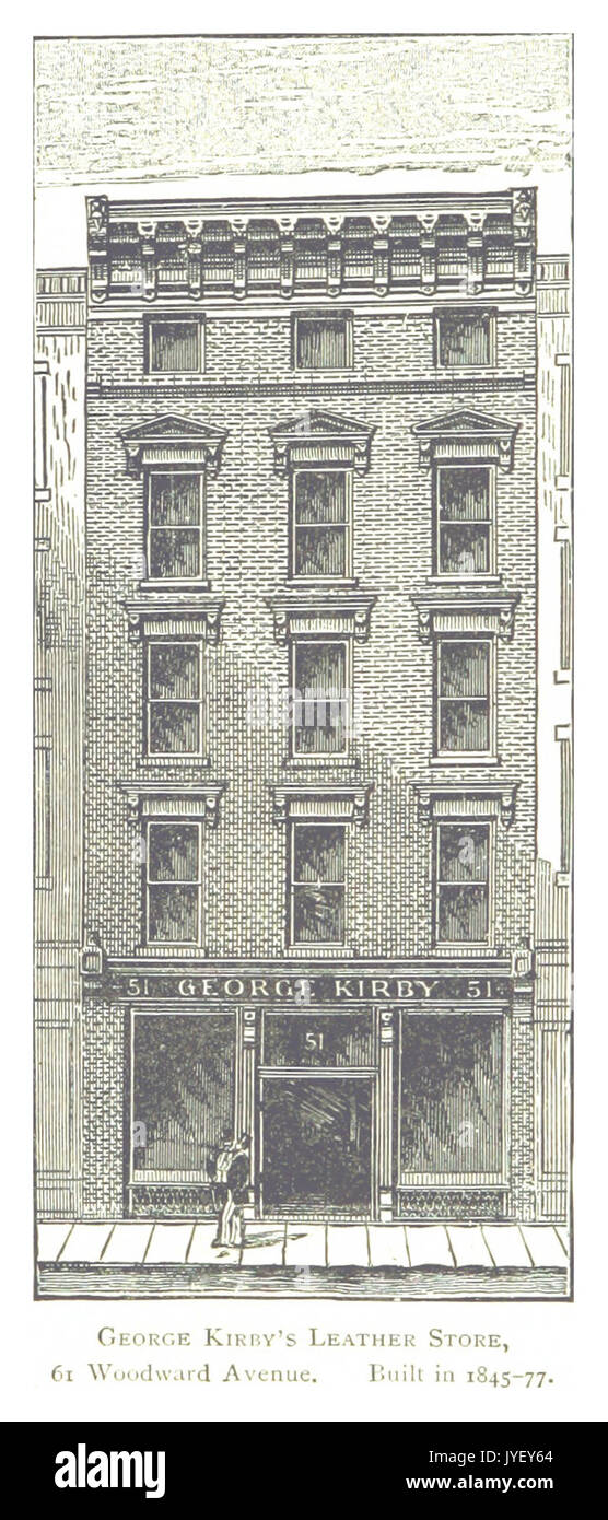 Imprenditore(1884) Detroit, p822 GEORGE KIRBY IN PELLE DEL NEGOZIO. 61 Woodward Avenue. Costruito nel 1845 77 Foto Stock