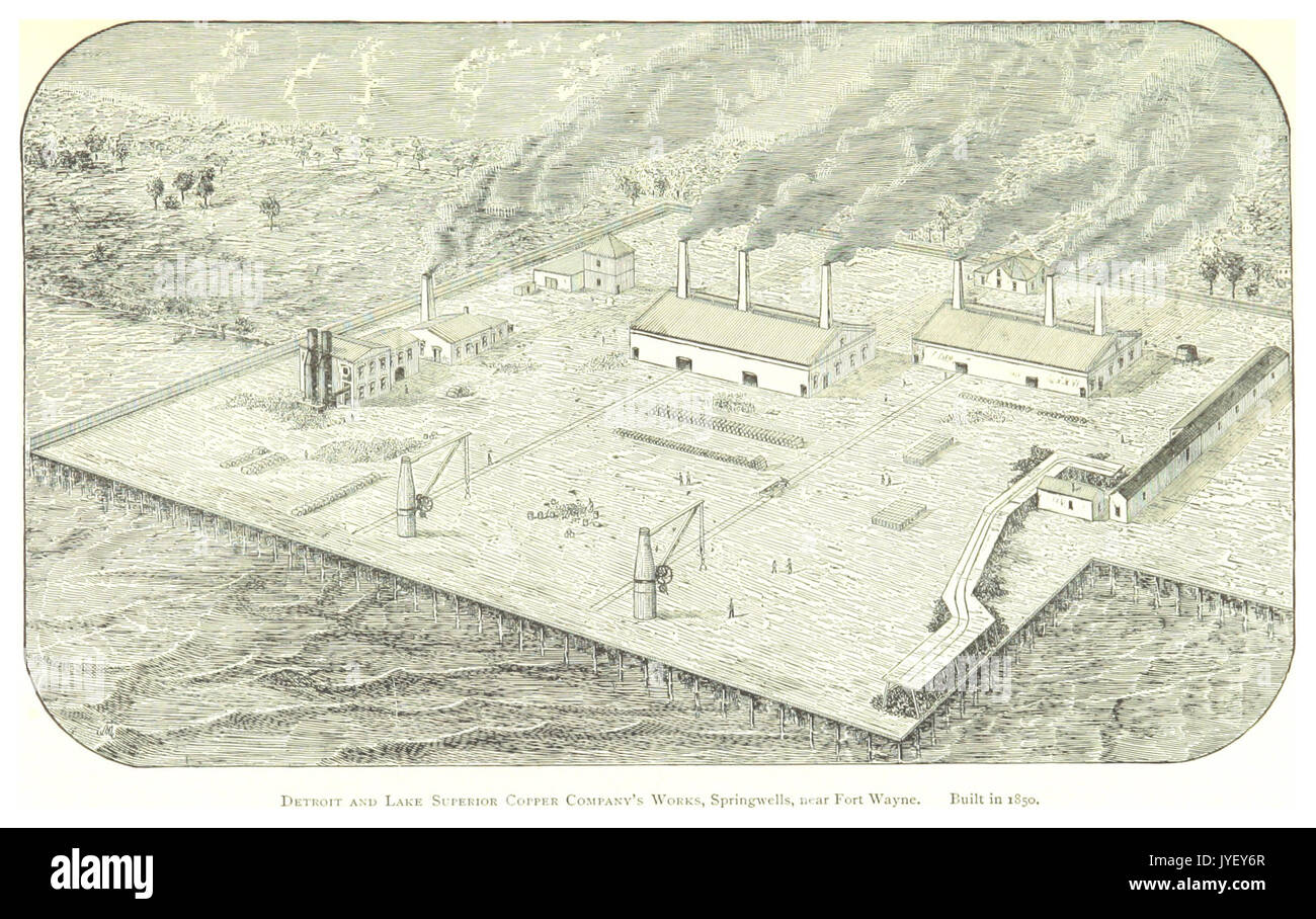 Imprenditore(1884) Detroit, p869 DETROIT E LAGO SUPERIORE DI RAME DELLA SOCIETÀ OPERE, SPRINGWELLS (vicino a Fort Wayne). Costruito nel 1850 Foto Stock
