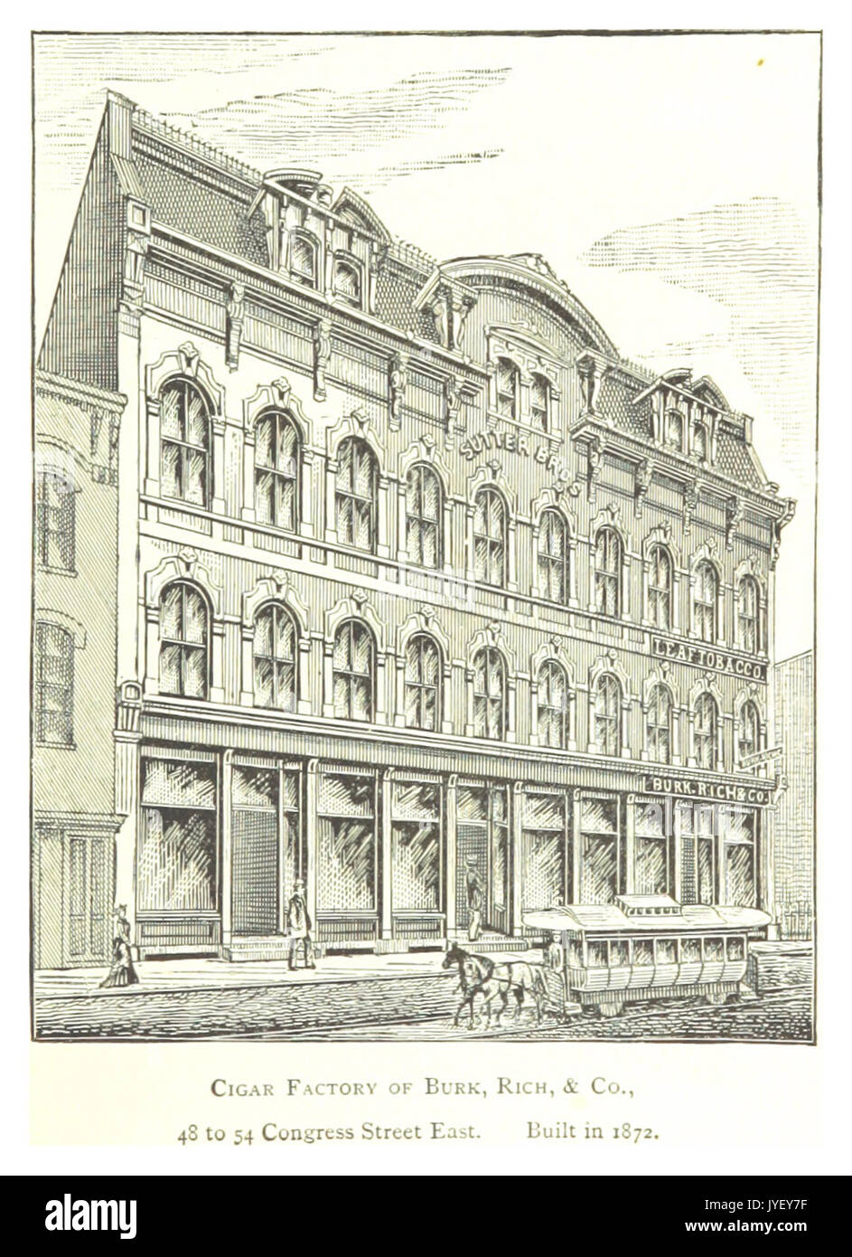 Imprenditore(1884) Detroit, p881 fabbrica di sigari di BURK, ricchi e. CO., 48 a 54 Congress Street East. Costruito nel 1872 Foto Stock
