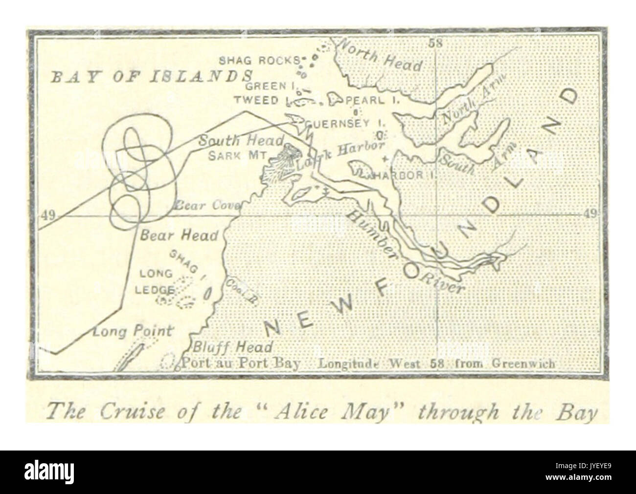 (1885) p082 crociera di Alice può attraverso la Baia delle Isole Foto Stock