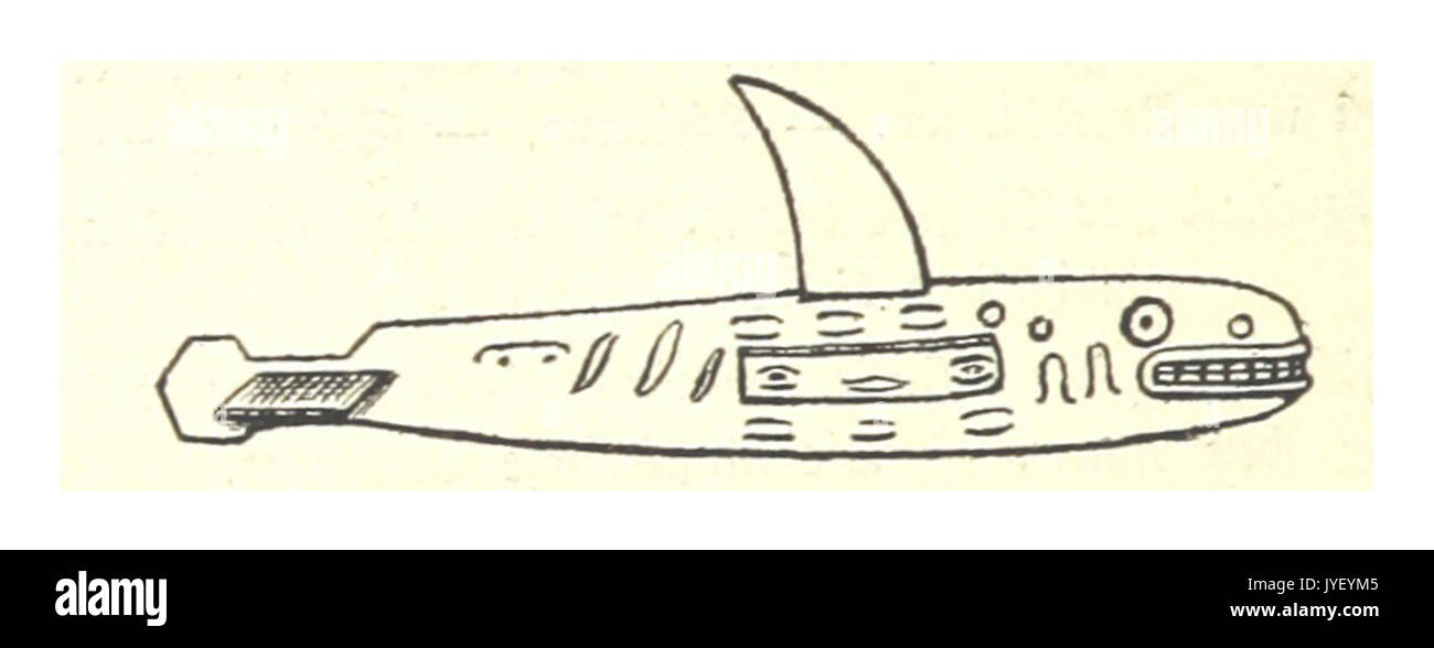 KRAUSE(1885) p144 Klokwan, Totem figura des Walfisch Klans Foto Stock