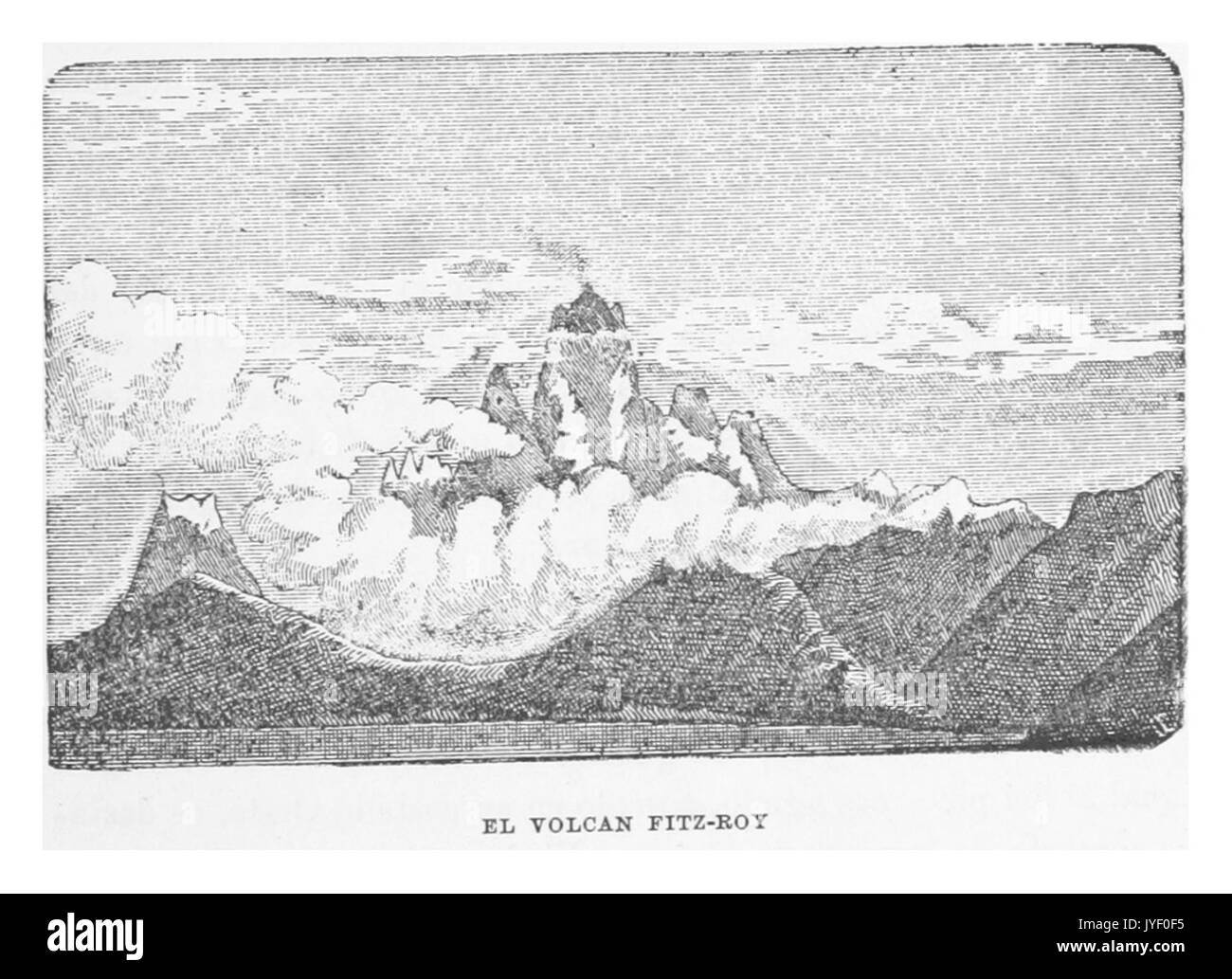 MORENO(1879) p441 EL VOLCAN Fitz Roy Foto Stock
