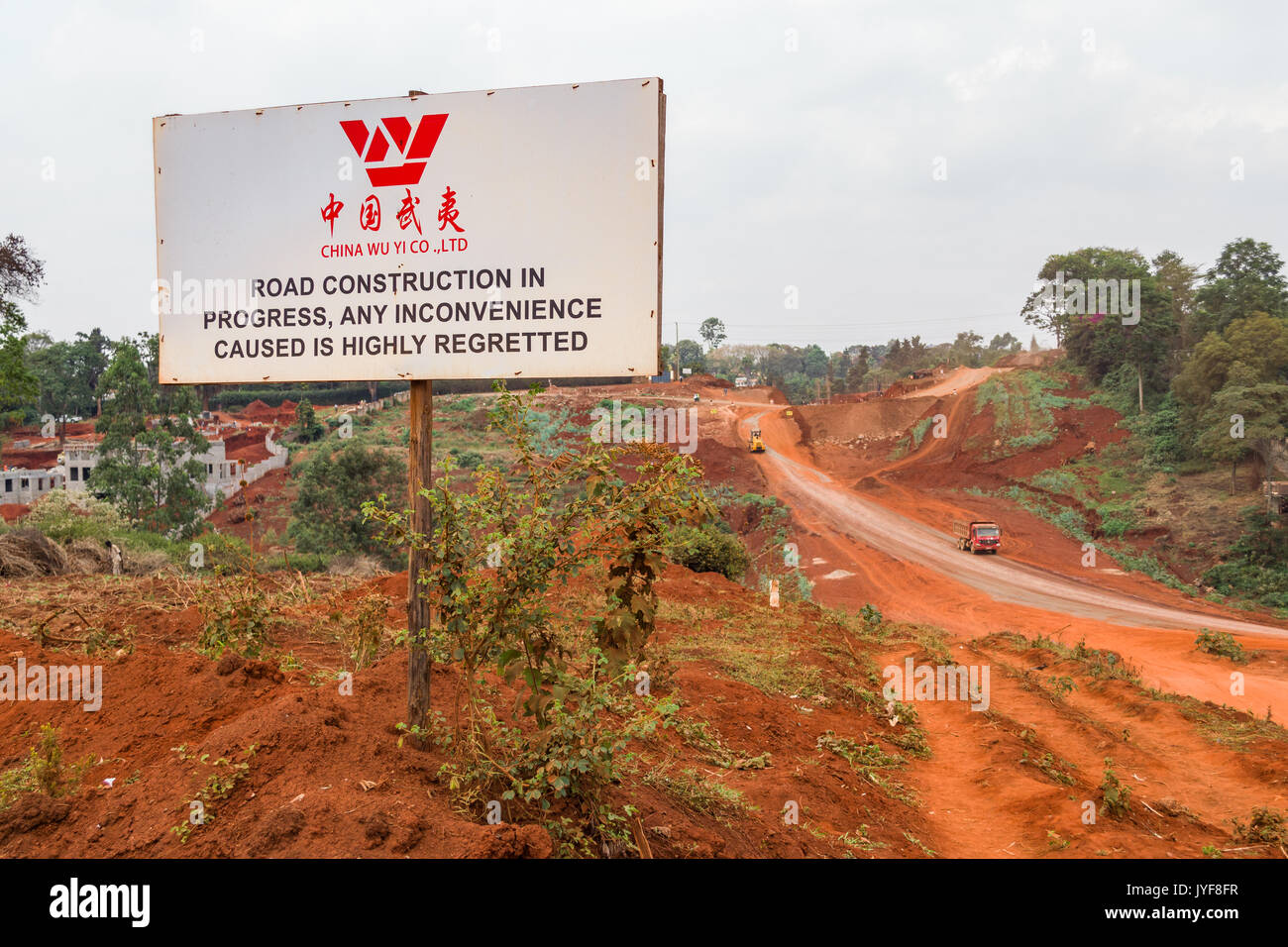Westlands Redhill Road Link in costruzione da parte della Cina Wu Yi Co Ltd, Nairobi, Kenia Foto Stock