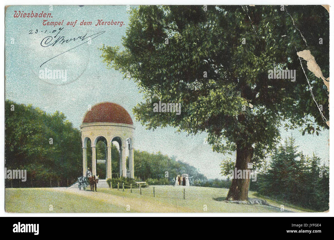 19070124 wiesbaden tempel auf dem neroberg Foto Stock
