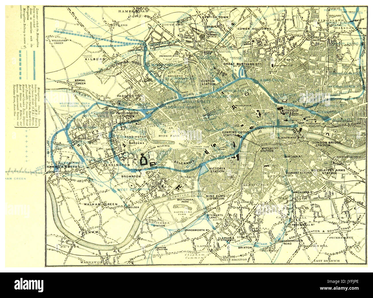 Londra ILLUSTR(1877) p6.023 DISTRICT RAILWAY Foto Stock