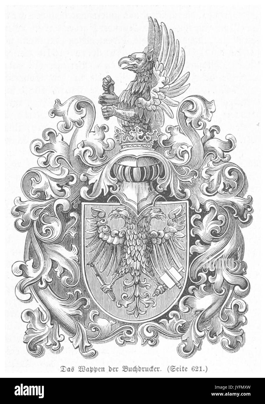 BERMANN(1880) p0663 Prunkwappen der Buchdruckerzunft Foto Stock
