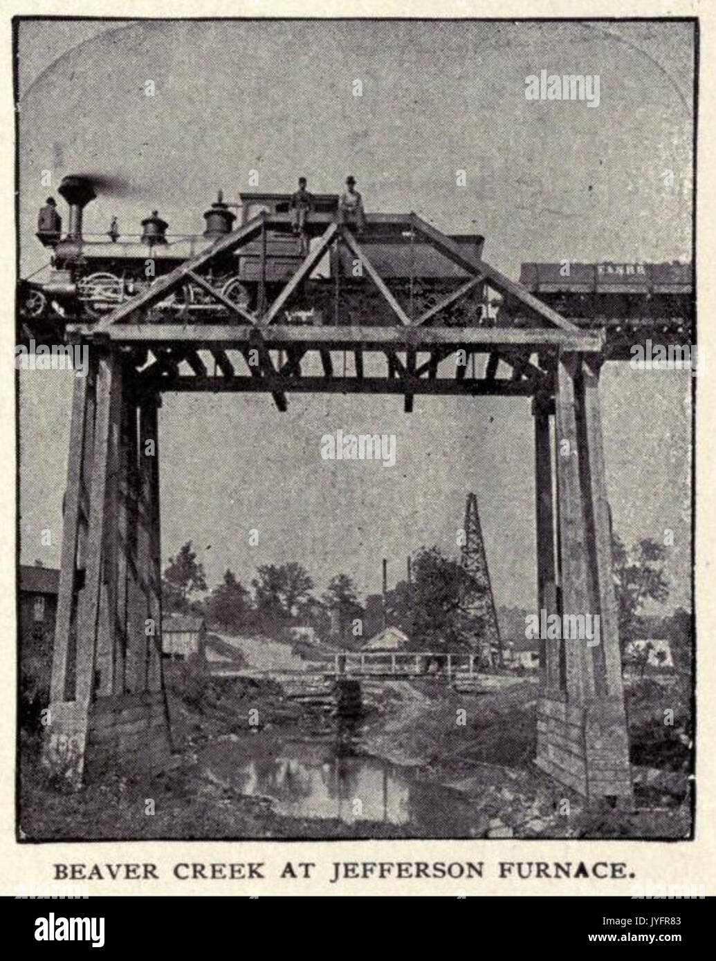 McLaurin(1902) pic.153 Butler County, PA Beaver Creek ponte ferroviario a forno di Jefferson Foto Stock