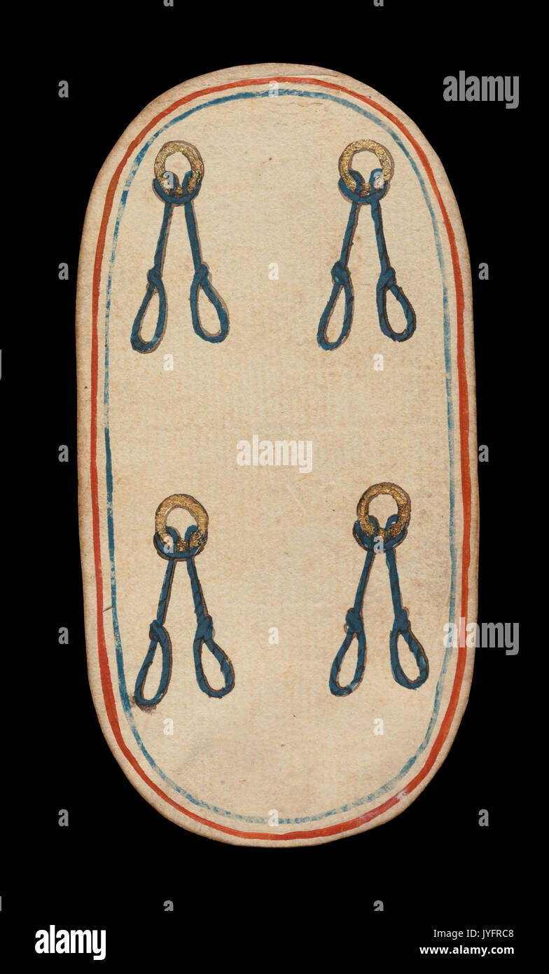 4 di cappi, dal chiostro giocando a carte incontrato DP354551 Foto Stock