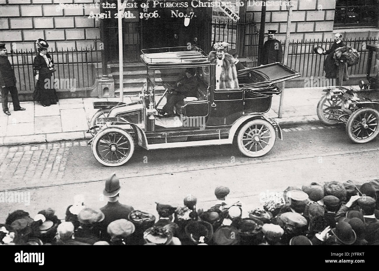 Una visita dalla principessa Christian (principessa Helena) a Doncaster nello Yorkshire, Inghilterra nel 1906 Foto Stock