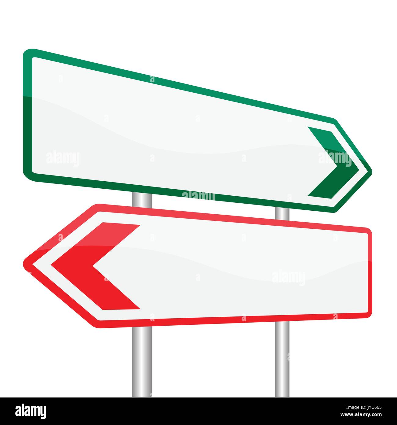 Blank cartello stradale di bordo su sfondo blu, coppia di cartelli isolato - Illustrazione Vettoriale Illustrazione Vettoriale