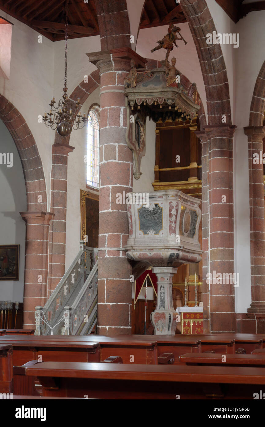 Il pulpito della chiesa dell Immacolata Concezione in Santa Cruz de Tenerife, Spagna Foto Stock