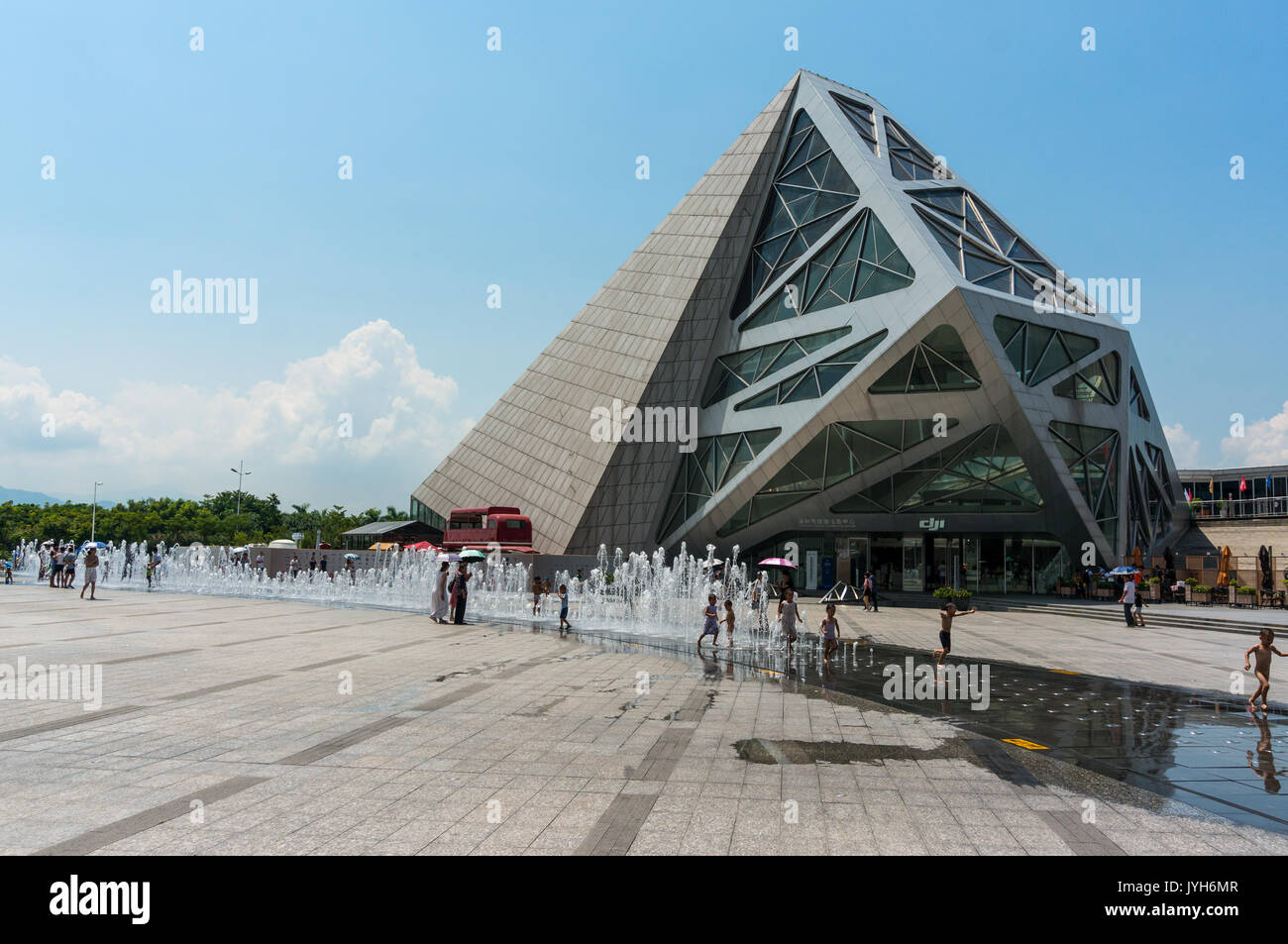 Dji sede edificio nel PTOM bay area del porto di Shenzhen, nella provincia di Guangdong, Cina Foto Stock